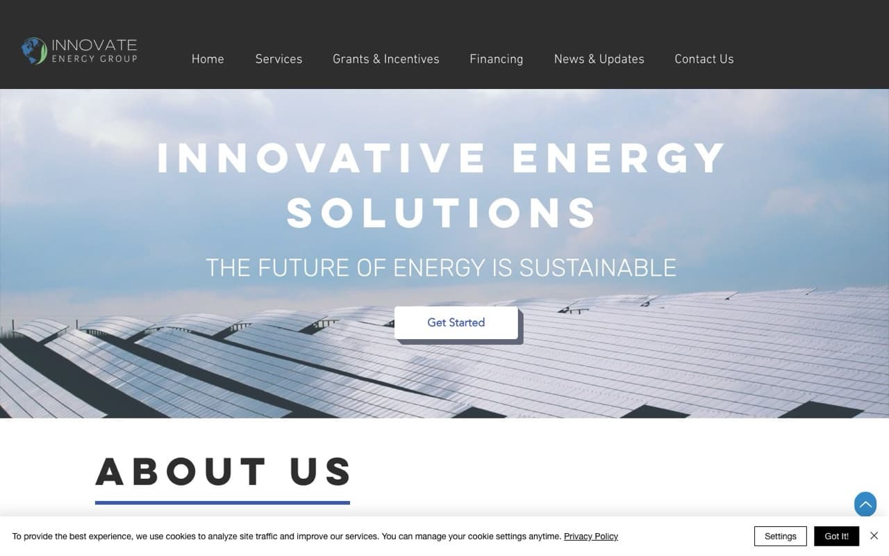 Innovate Energy Group website, live